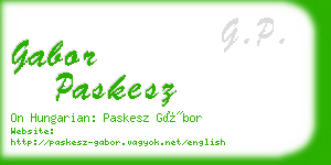 gabor paskesz business card